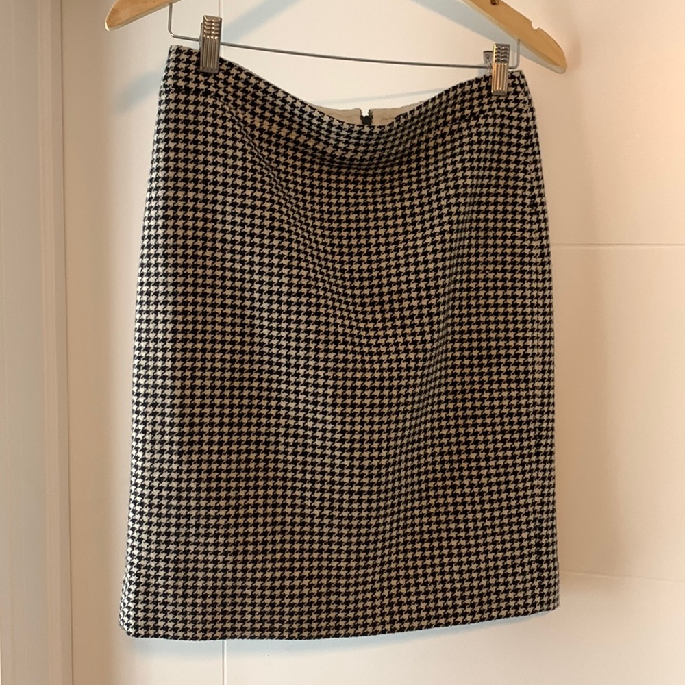 J. Crew wool houndstooth pencil skirt